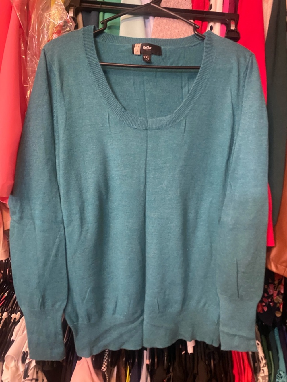 Mossimo Teal Scoop Neck Pullover Sweater